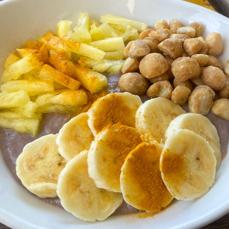 Fruit & Poi Bowl with Macadamia Nuts Recipe